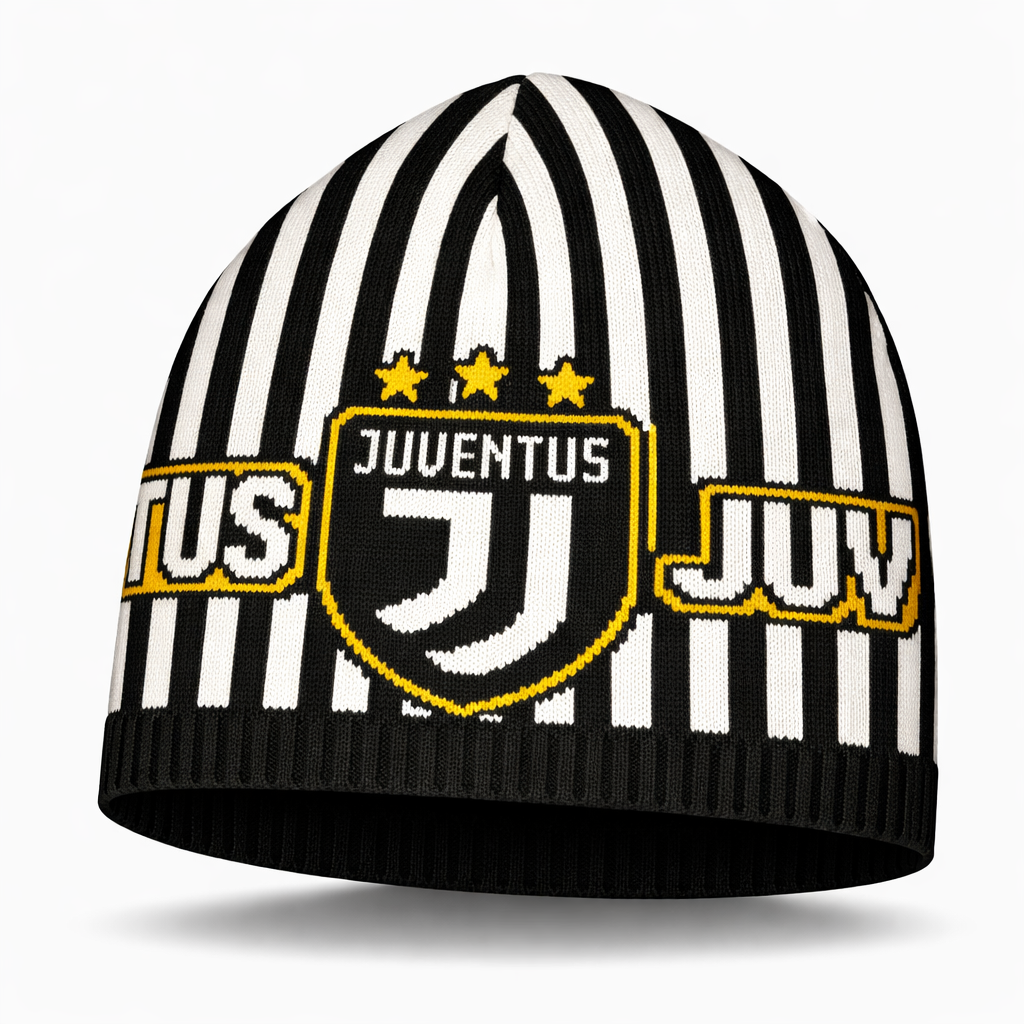 Czapka Juventus, czarno-biała