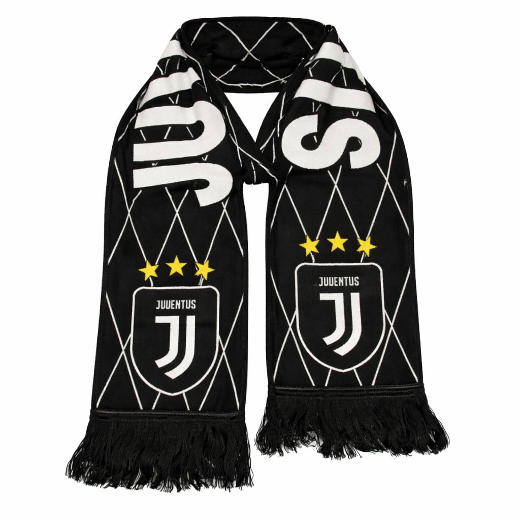 Dzianinowy szalik Juventusu, czarny