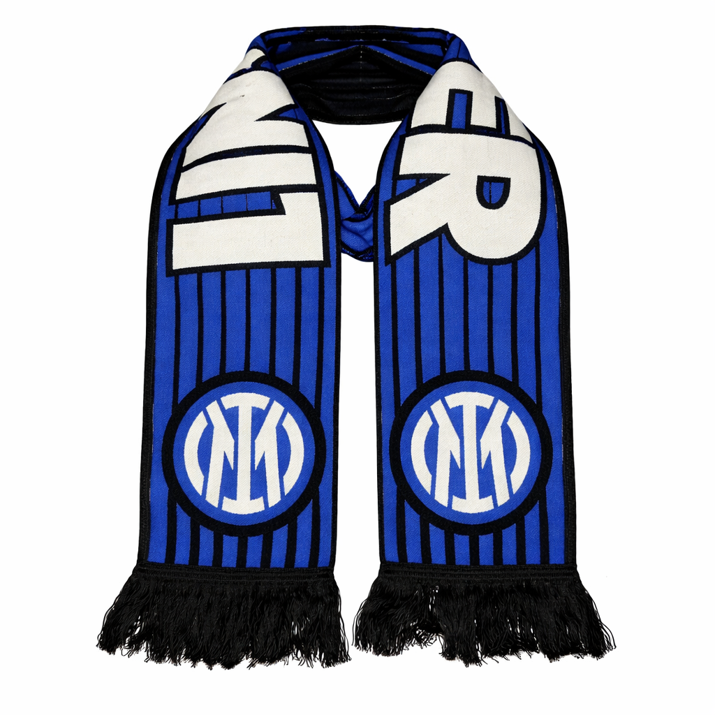 Dzianinowy szalik Inter, czarno-niebieski