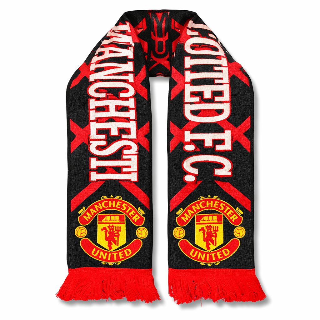 Dzianinowy szalik Manchester United, czerwony