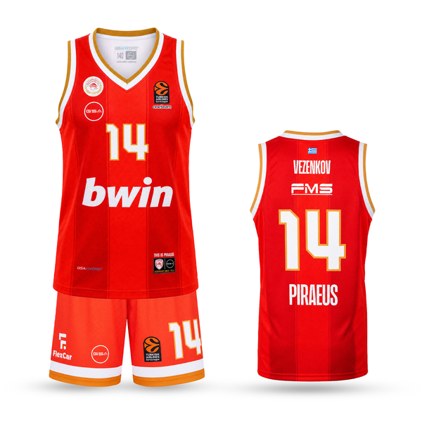 Dziecięcy zestaw do koszykówki Olympiacos, Vezenkov. EuroLeague 2025