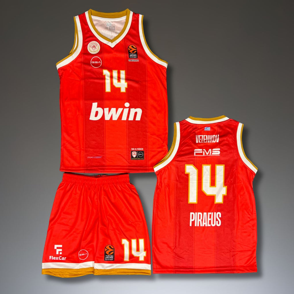 Dziecięcy zestaw do koszykówki Olympiacos, Vezenkov. EuroLeague 2025