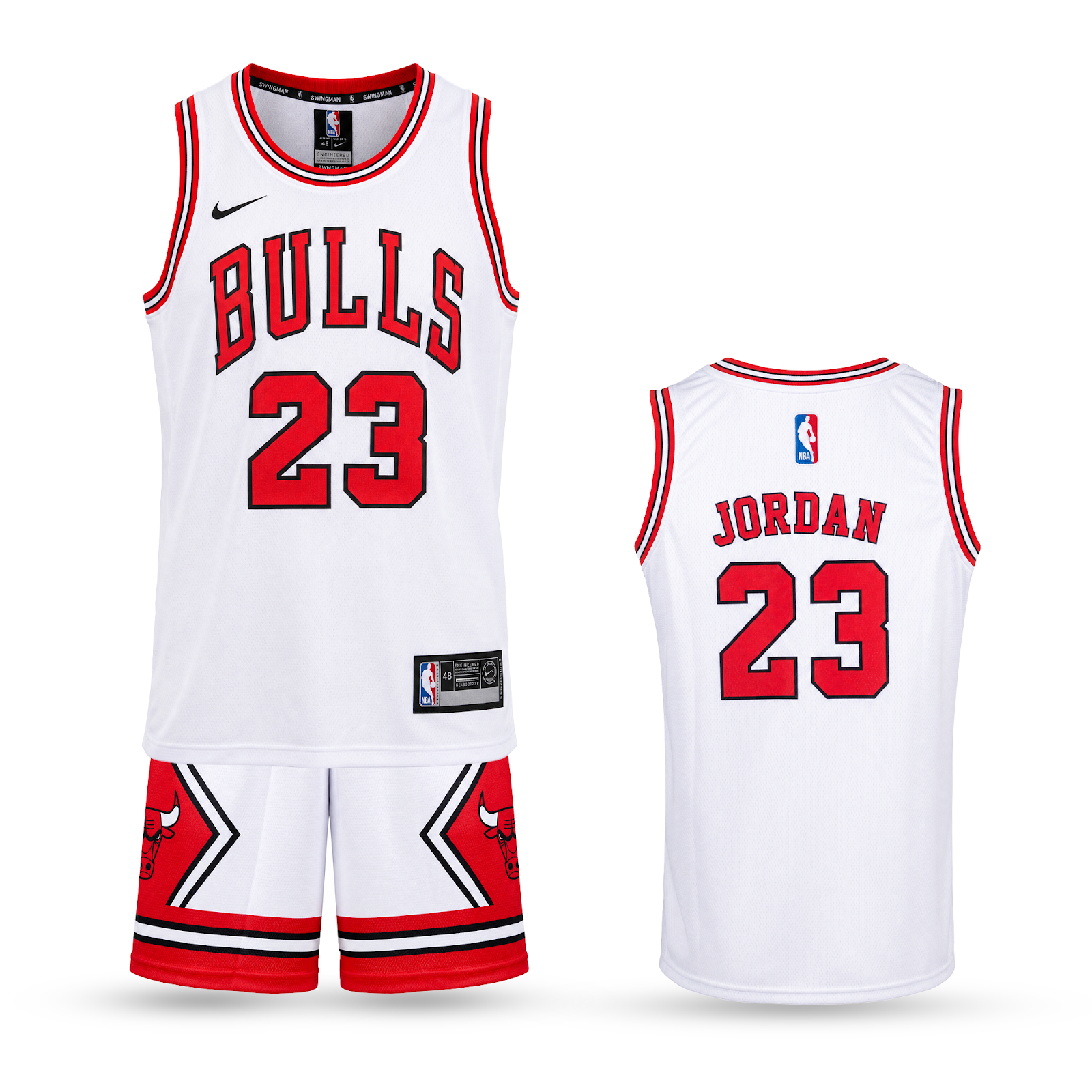 Dziecięcy zestaw do koszykówki, biały, Chicago Bulls. Jordan