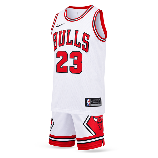 Dziecięcy zestaw do koszykówki, biały, Chicago Bulls. Jordan