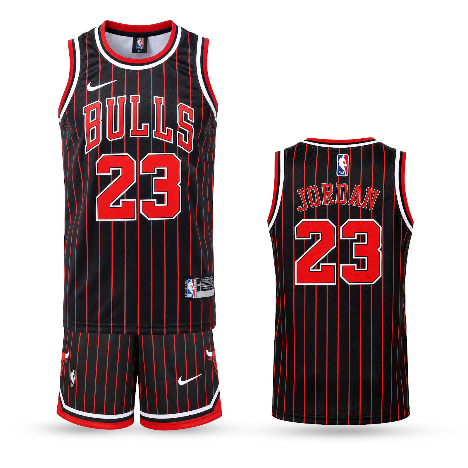 Dziecięcy zestaw do koszykówki, czarny, Chicago Bulls, Jordan
