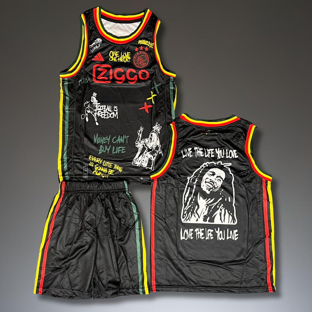 Dziecięcy zestaw do koszykówki, czarny, Ajax. Edycja Bob Marley