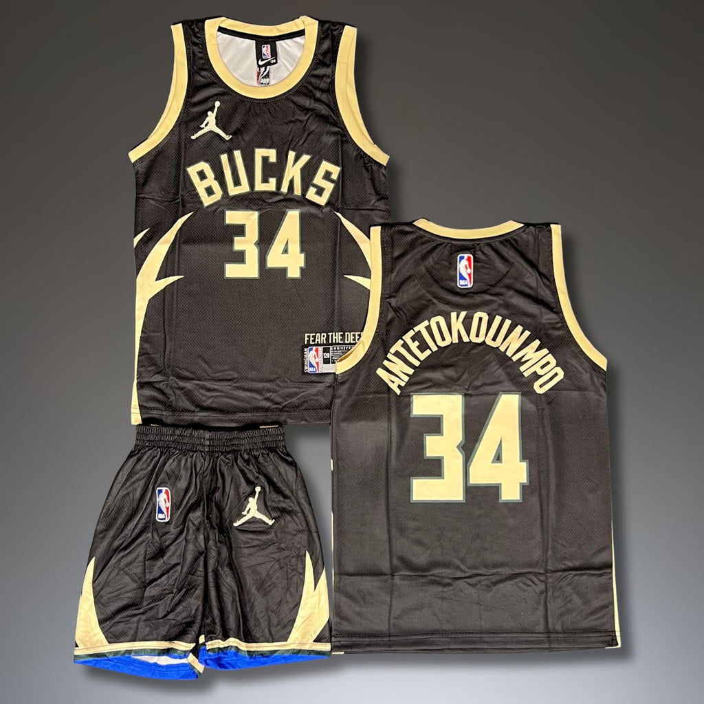 Zestaw do koszykówki dla dzieci, czarny, Milwaukee Bucks, Antetokounmpo