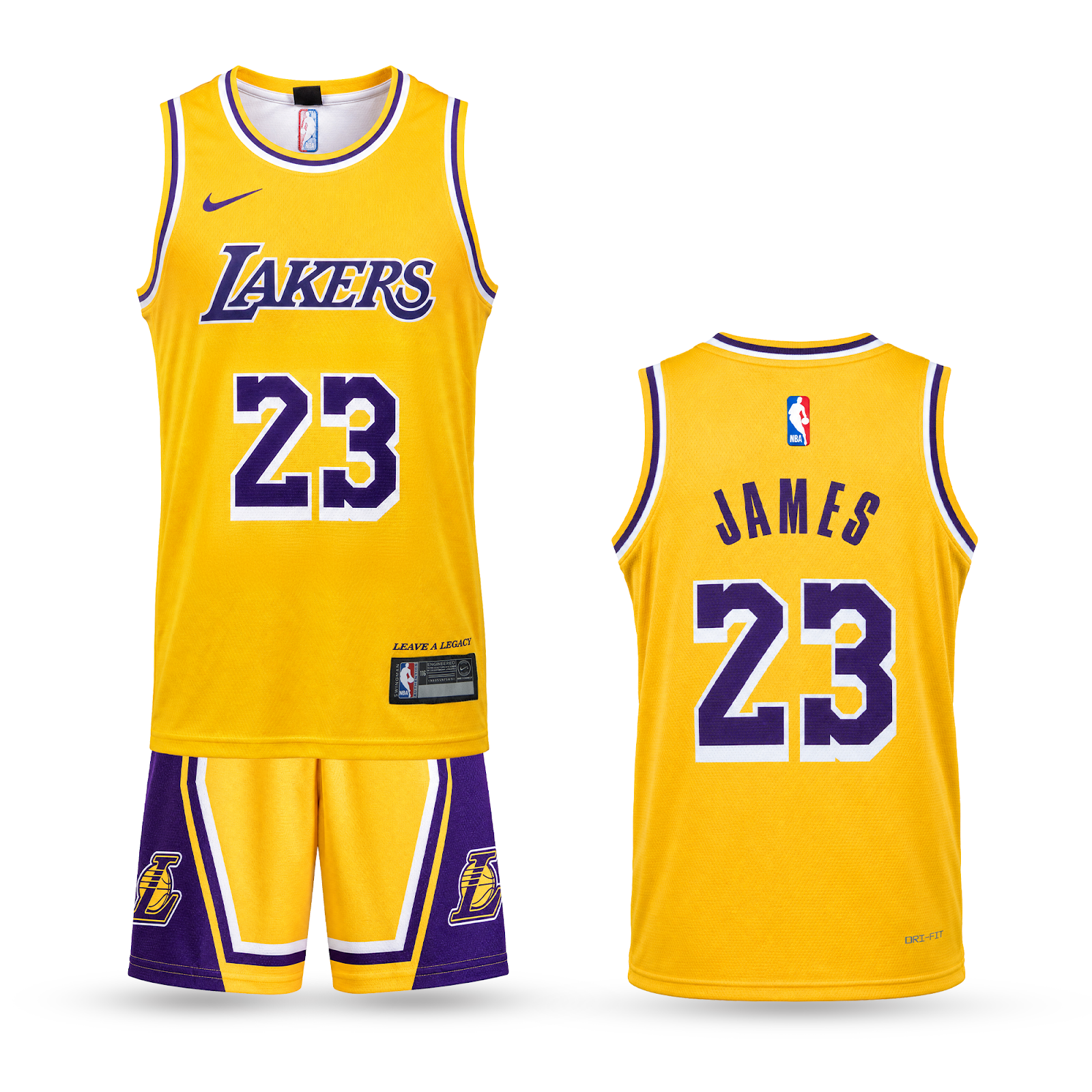 LA Lakers Dziecięcy Komplet Koszykarski, James. 26/27, Żółty