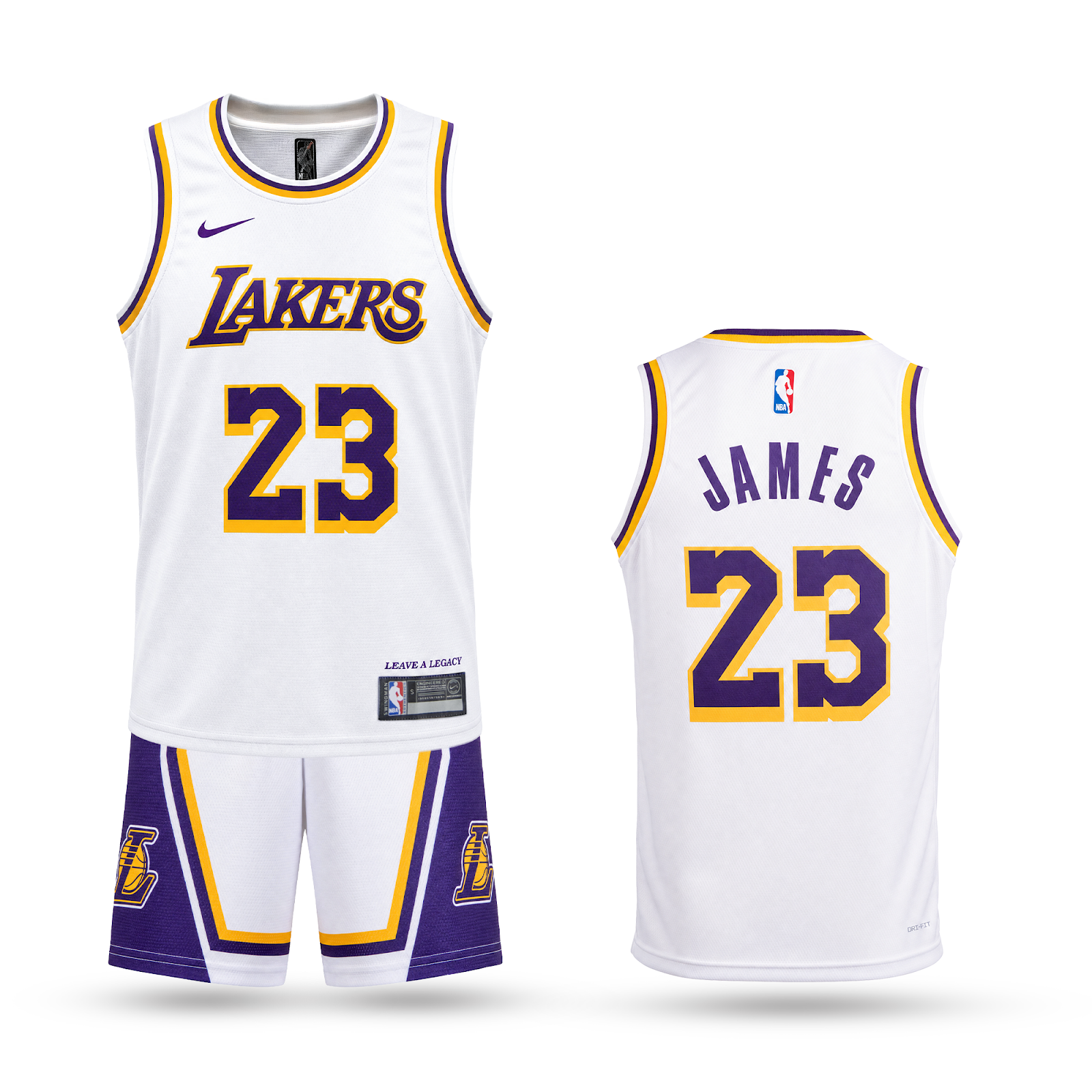 LA Lakers Dziecięcy Komplet Koszykarski, James. 26/27, Biały