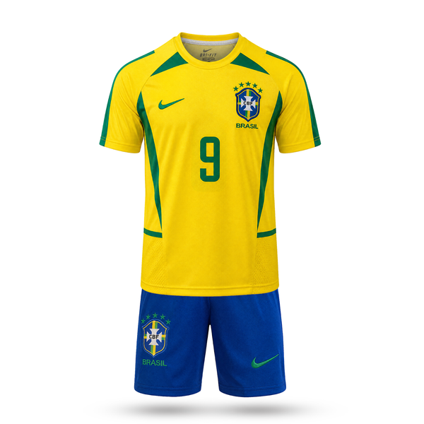 Brazylia Dziecięcy Klasyczny Komplet Piłkarski, Ronaldo. WC 2002