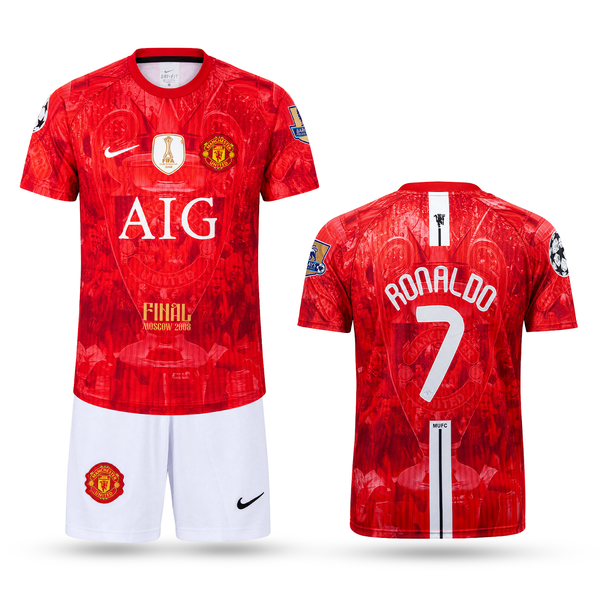 Manchester United Dziecięcy Klasyczny Komplet Piłkarski, Ronaldo. 2008 CL Final 2nd Edition