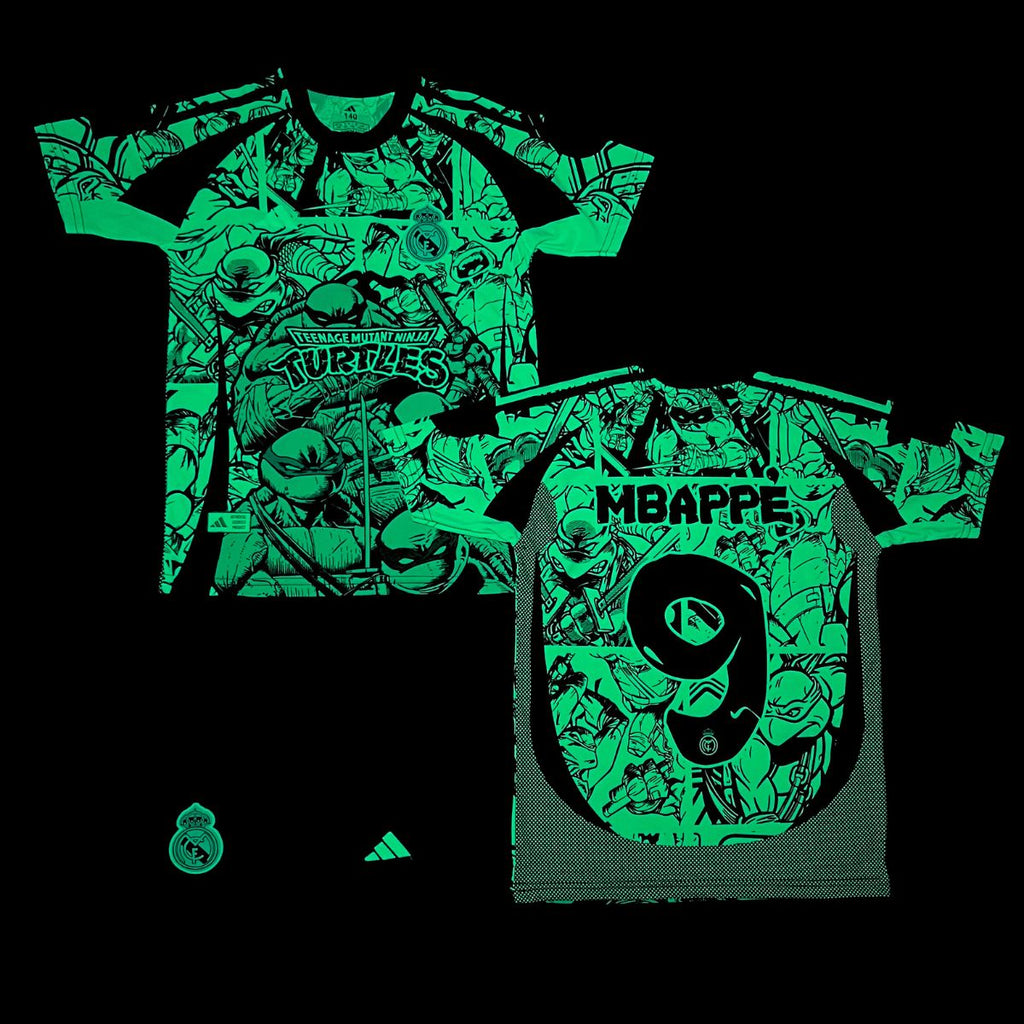 Zestaw dziecięcy fluorescencyjny Real Madrid, Mbappe. Neonowe żółwie Ninja Turtles edycja 2025