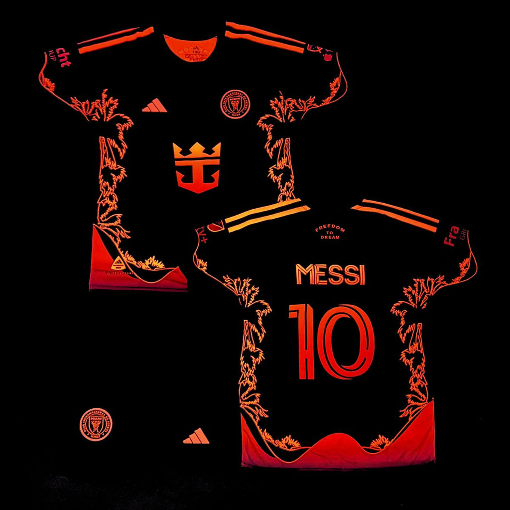 Zestaw fluorescencyjny dziecięcy Inter Miami, Messi. Edycja neonowo pomarańczowa