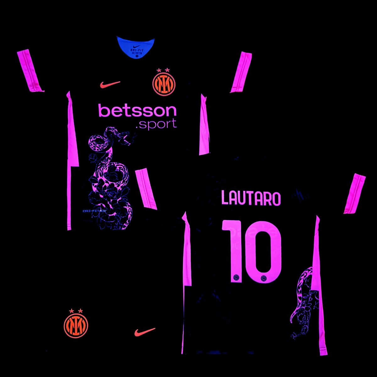 Zestaw fluorescencyjny dziecięcy Inter, Lautaro. Edycja neonowo-różowego węża