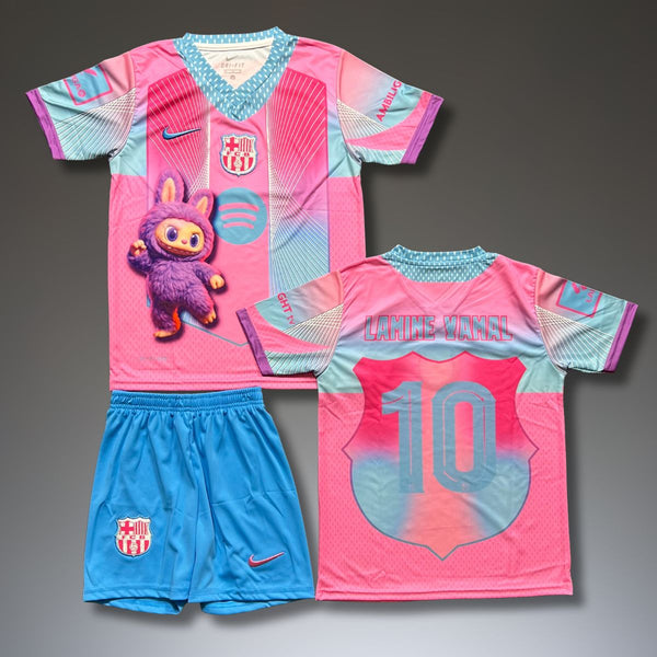 Zestaw dziecięcy Barcelona, Yamal. Edycja specjalna różowa Labubu