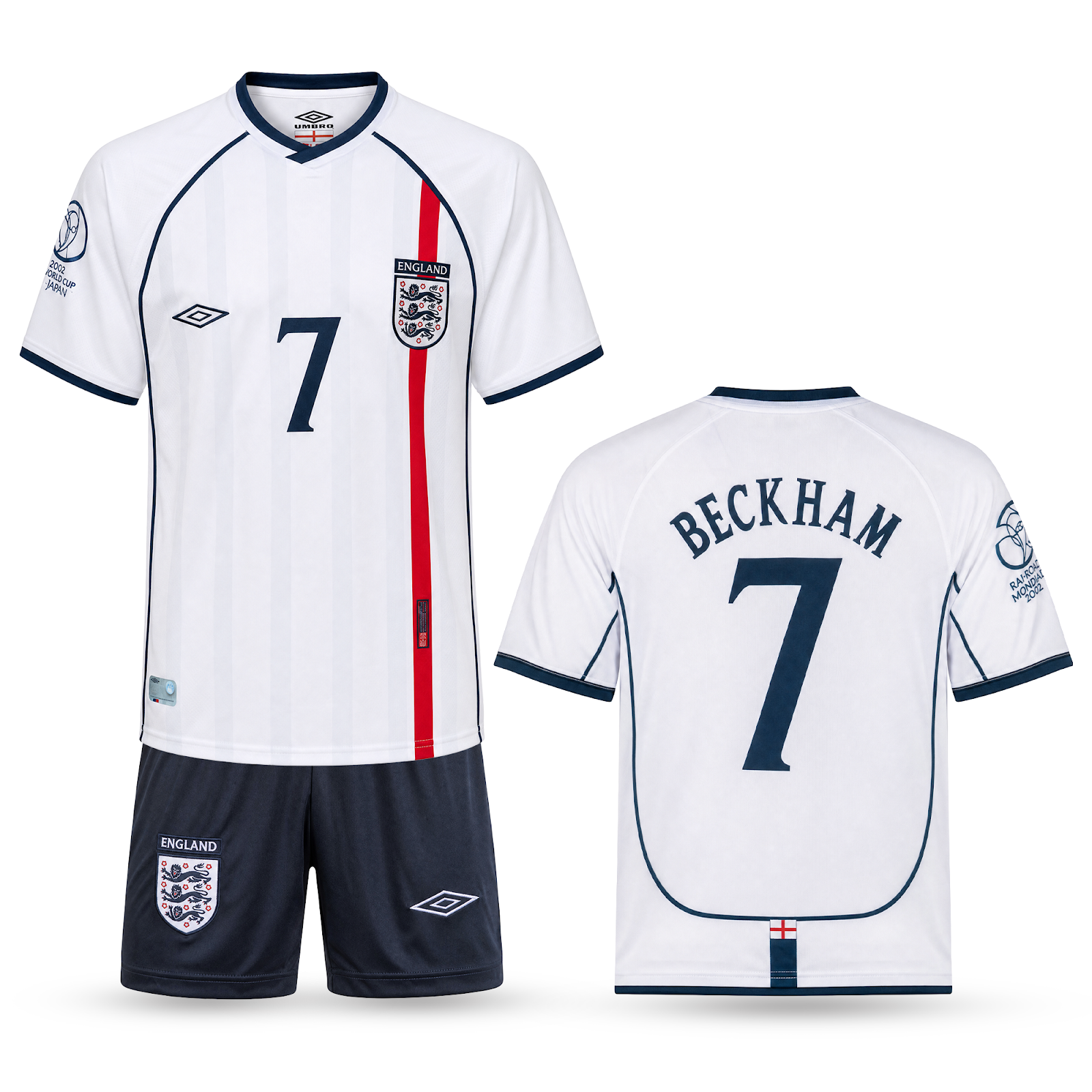 Anglia Dziecięcy Retro Komplet Piłkarski, Beckham. Retro
