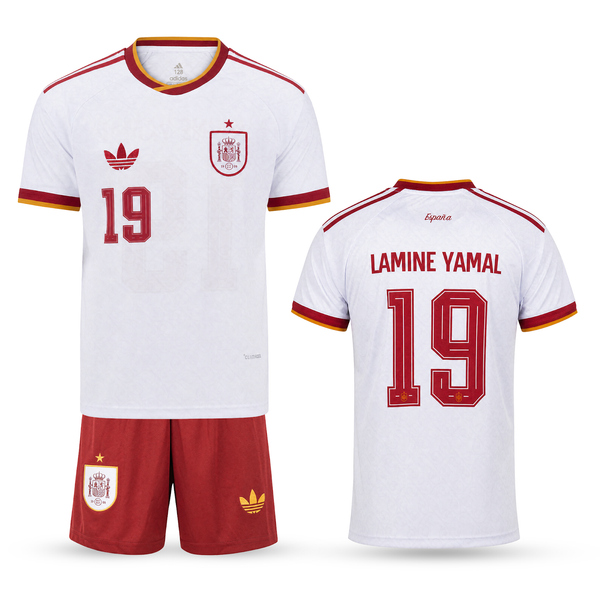 Hiszpania Dziecięcy Wyjazdowy Komplet Piłkarski, Jamal. WC 2026