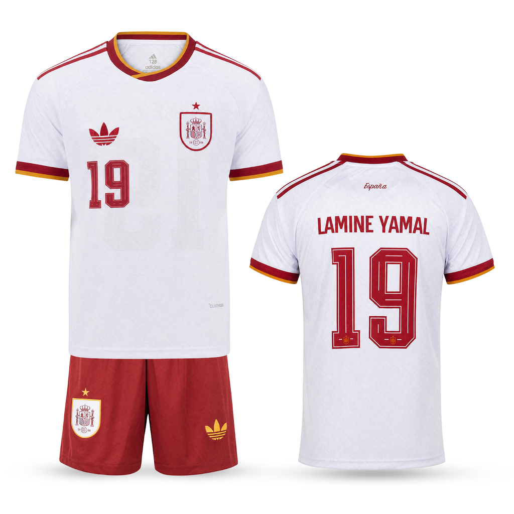 Hiszpania Dziecięcy Wyjazdowy Komplet Piłkarski, Jamal. WC 2026