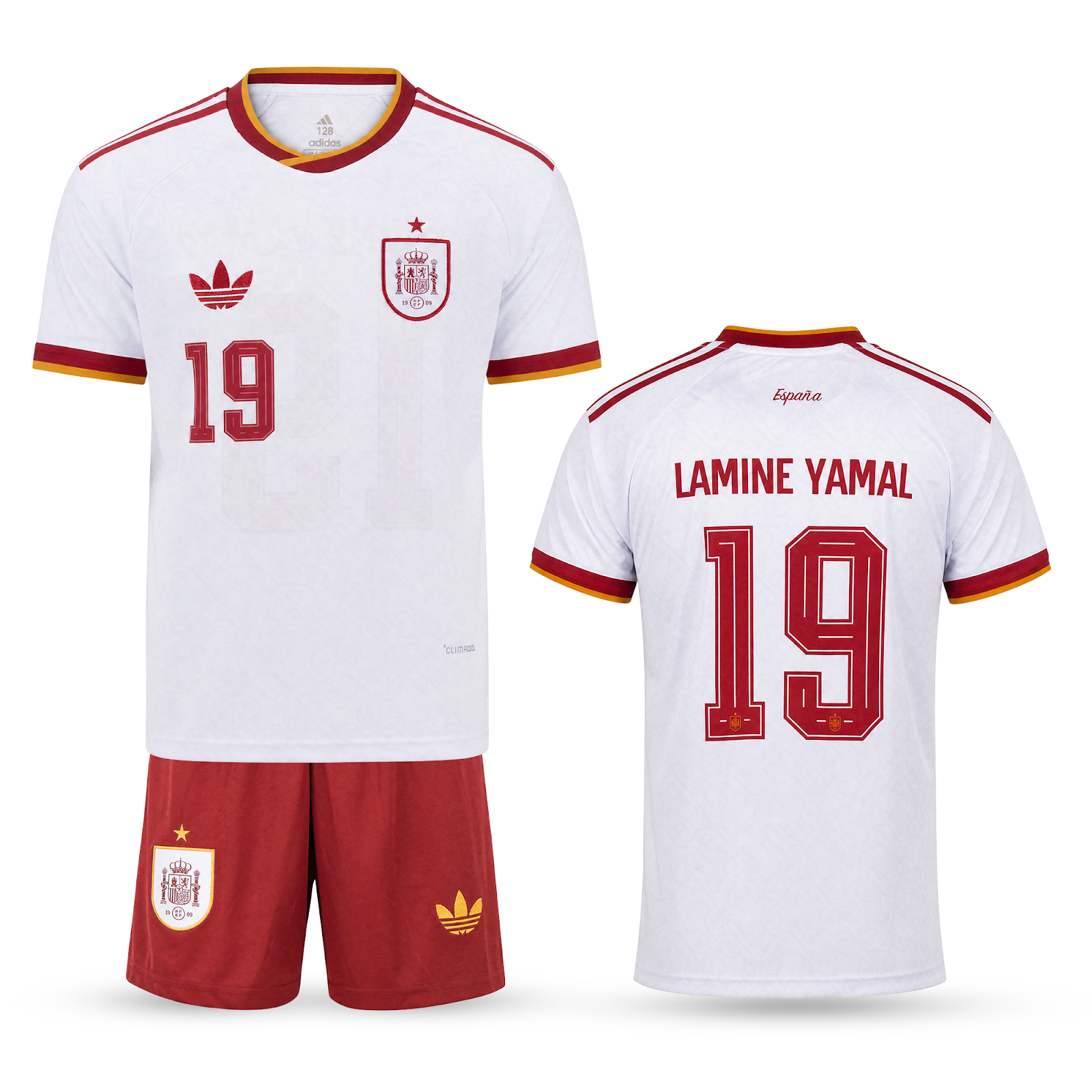 Hiszpania Dziecięcy Wyjazdowy Komplet Piłkarski, Jamal. WC 2026