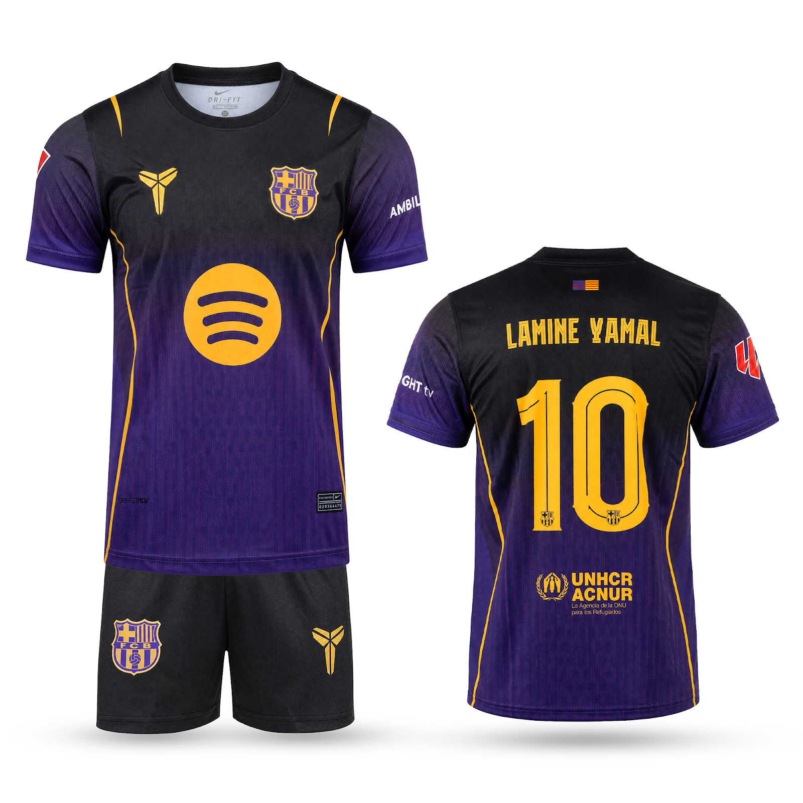 Barcelona Dziecięcy Komplet Piłkarski, Yamal. 26/27 Special Purple Edition, Fioletowy