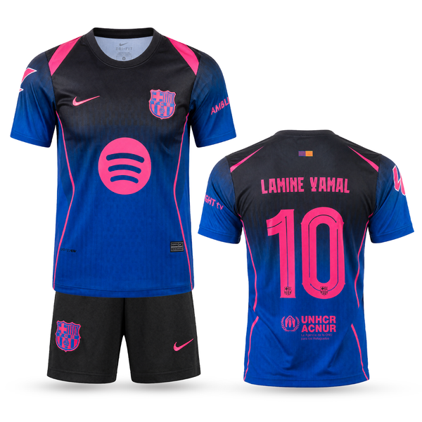Barcelona Dziecięcy Komplet Piłkarski, Yamal. 26/27 Special Blue Edition, Niebieski
