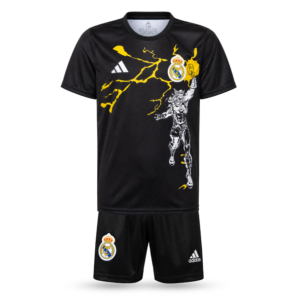 Real Madrid Dziecięcy Komplet Piłkarski, Mbappé. Thor Edition, Czarny
