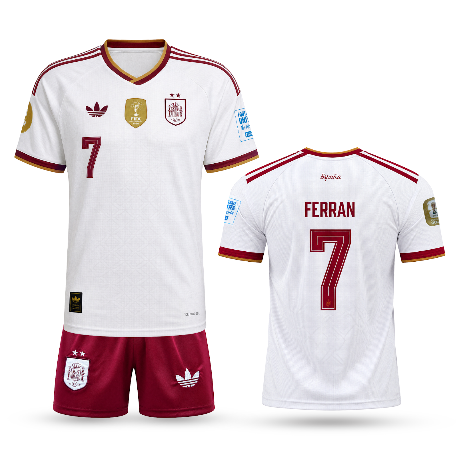 Hiszpania Dziecięcy Wyjazdowy Komplet Piłkarski, Ferran. World Cup 2026