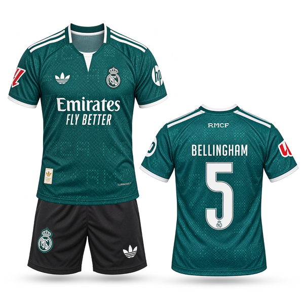 Real Madryt Dziecięcy Wyjazdowy Komplet Piłkarski, Bellingham. 26/27