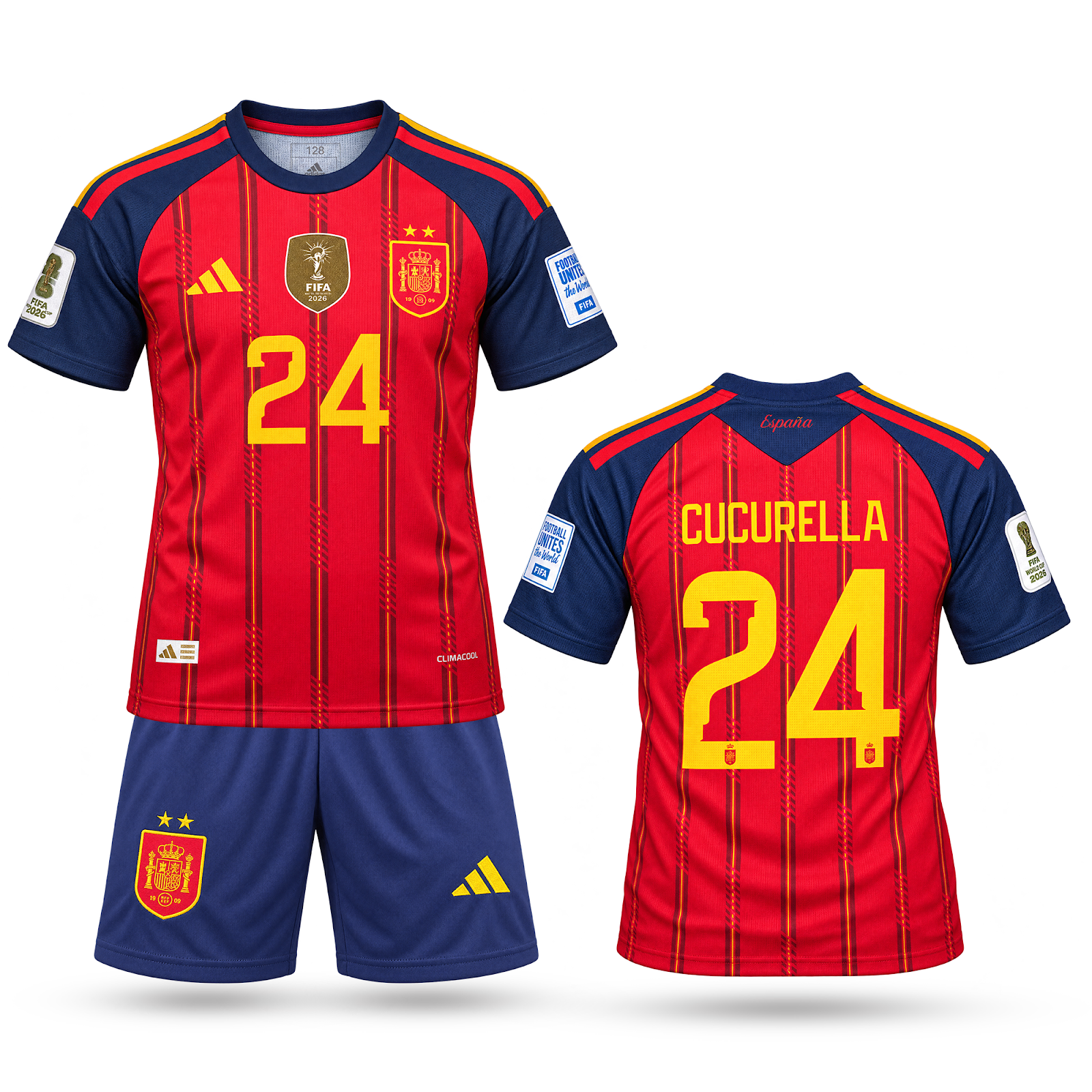 Hiszpania Dziecięcy Komplet Piłkarski, Cucurella. World Cup 2026