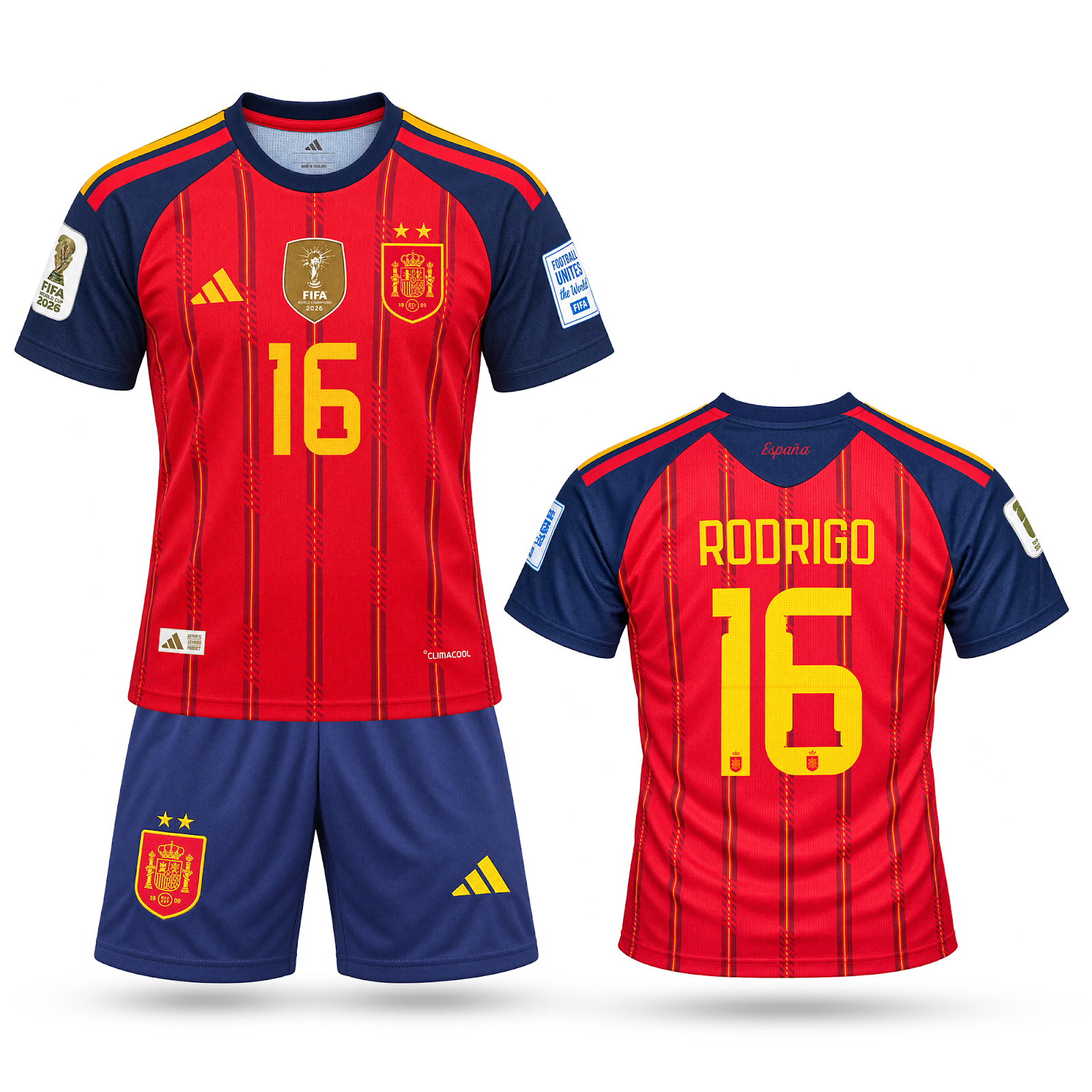 Hiszpania Dziecięcy Komplet Piłkarski, Rodri. World Cup 2026
