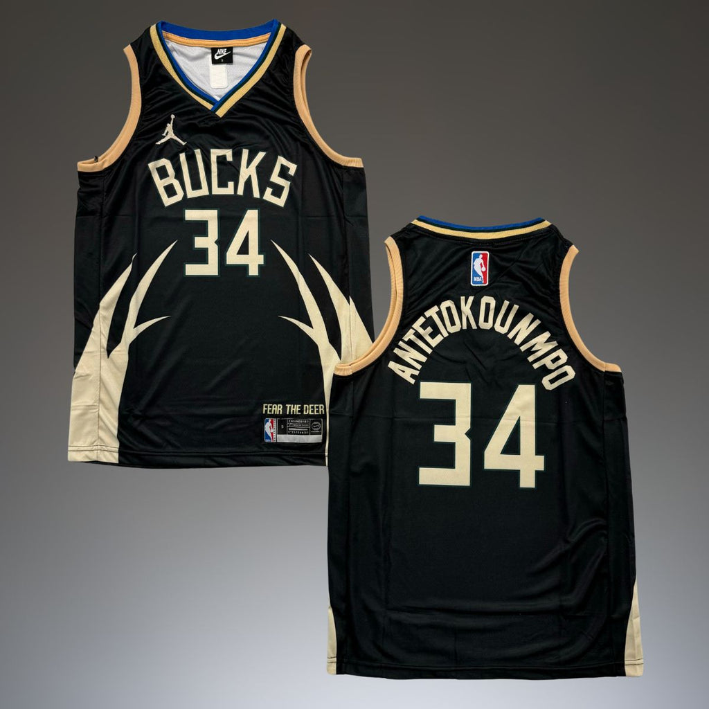 Koszulka męska Milwaukee Bucks czarna, Antetokounmpo