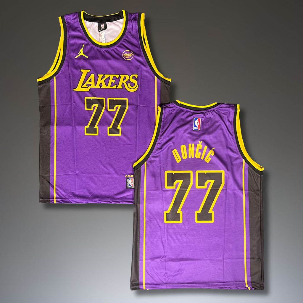 Koszulka męska Los Angeles Lakers, fioletowa, Doncic