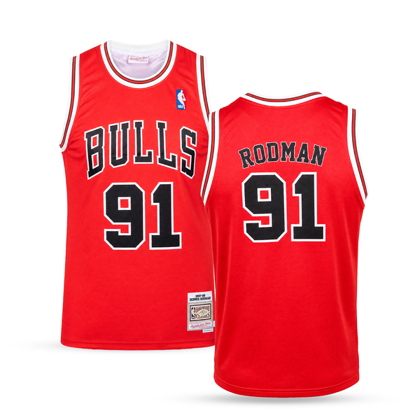Chicago Bulls Men Retro Basketball Jersey, Rodman. Hardwood Classics, Red