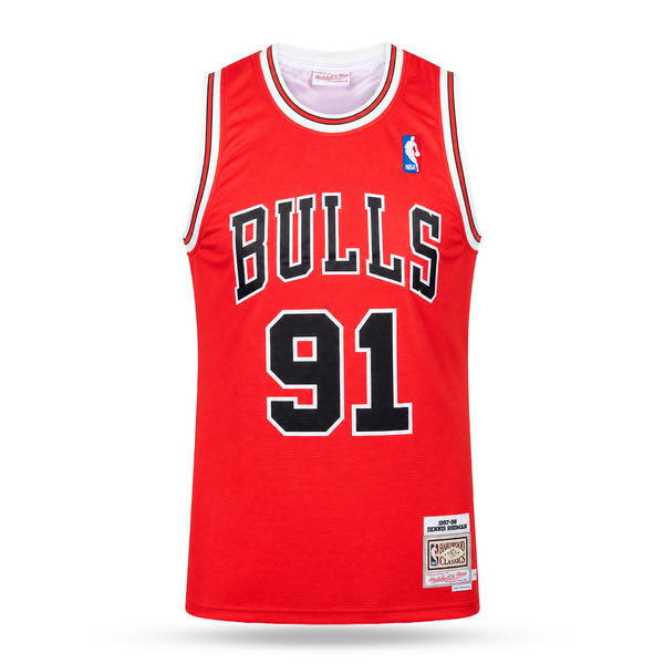 Chicago Bulls Men Retro Basketball Jersey, Rodman. Hardwood Classics, Red