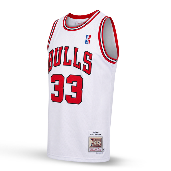 Chicago Bulls Męska Retro Koszulka Koszykarska, Pippen. Retro Hardwood Classics, Biała