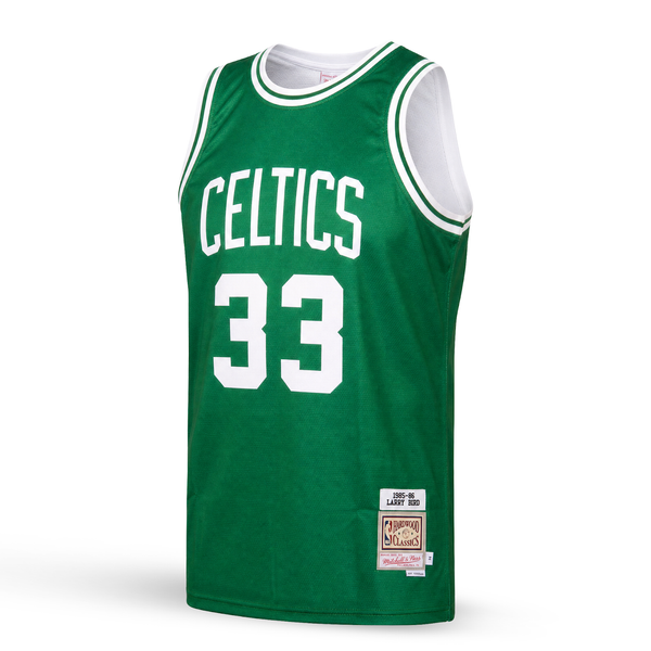 Boston Celtics Męska Retro Koszulka Koszykarska, Bird. Hardwood Classics, Zielona