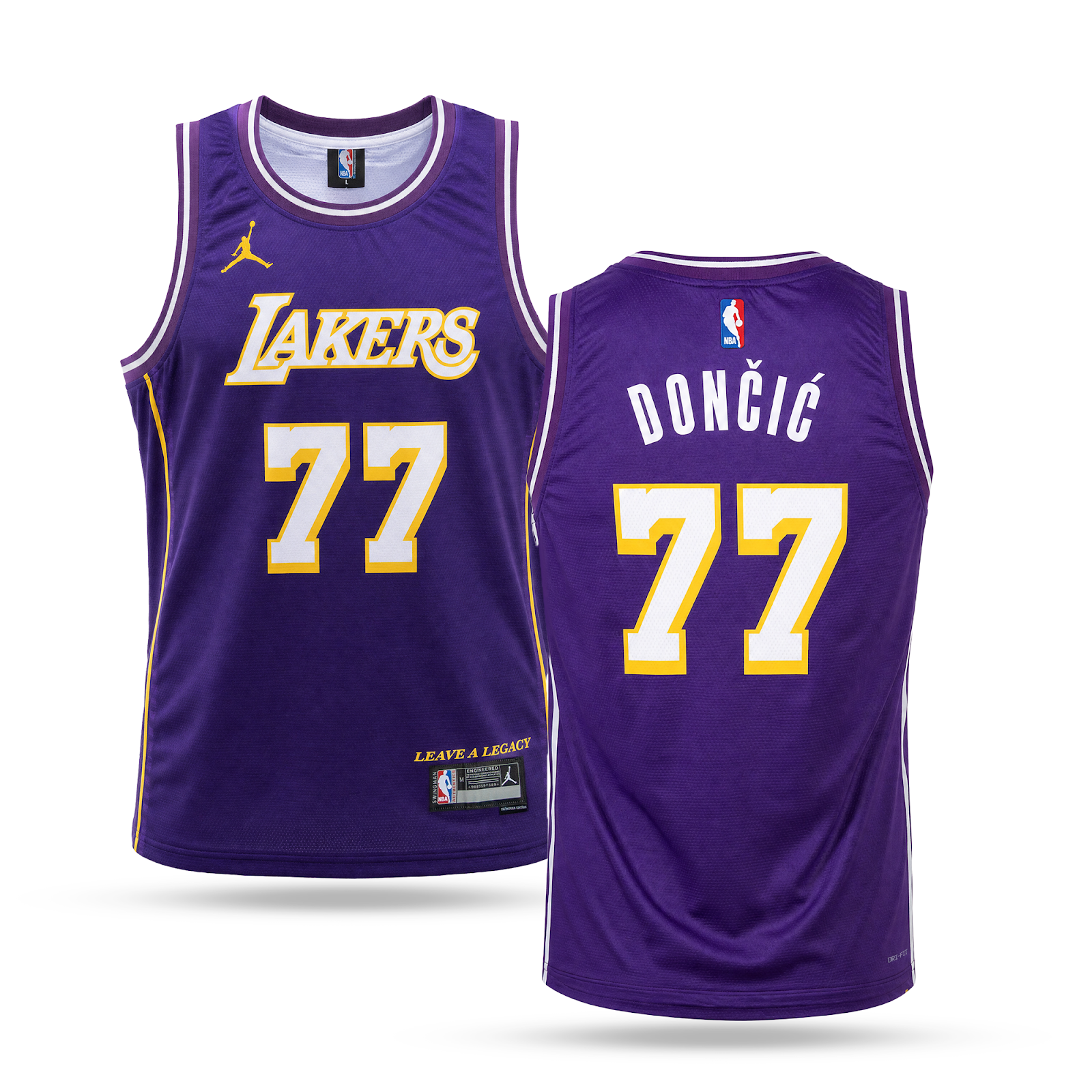LA Lakers Męska Koszulka Koszykarska, Dončić. Fioletowa