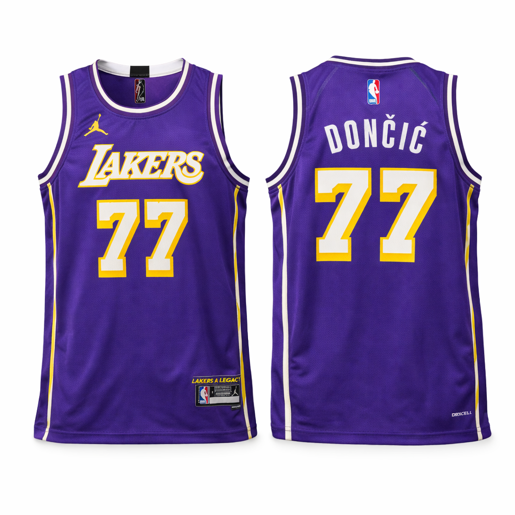 LA Lakers Męska Koszulka Koszykarska, Dončić. Fioletowa