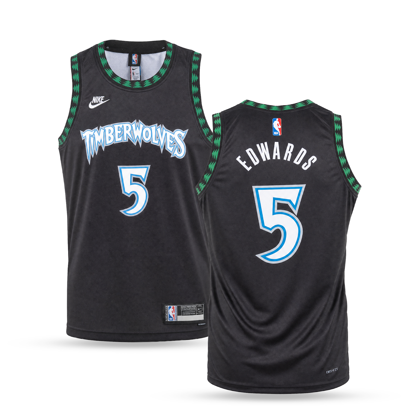 Minnesota Timberwolves Męska Retro Koszulka Koszykarska, Edwards. Retro Hardwood Classics, Ciemnoniebieska