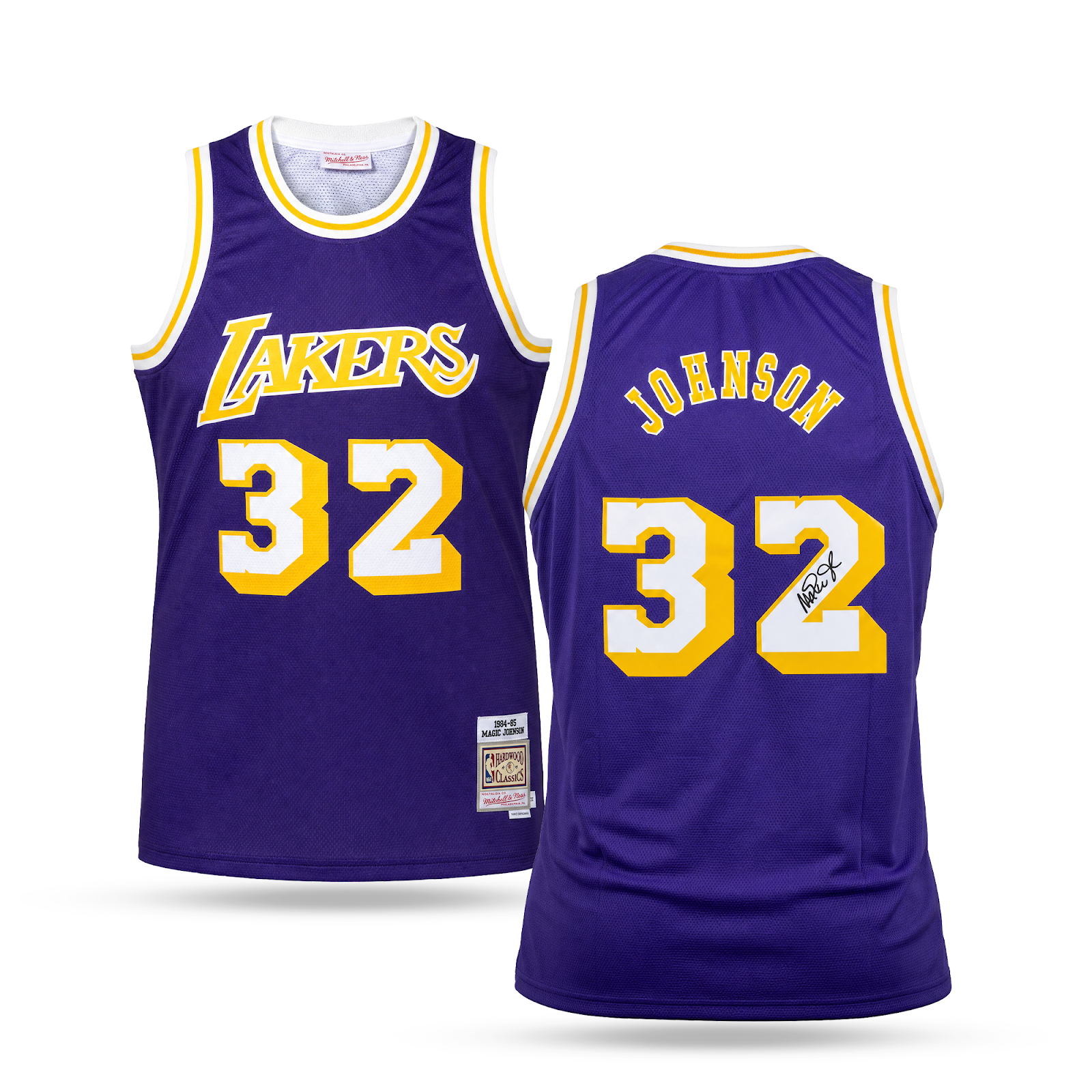 LA Lakers Męska Retro Koszulka Koszykarska, Johnson. Retro Hardwood Classics, Fioletowa