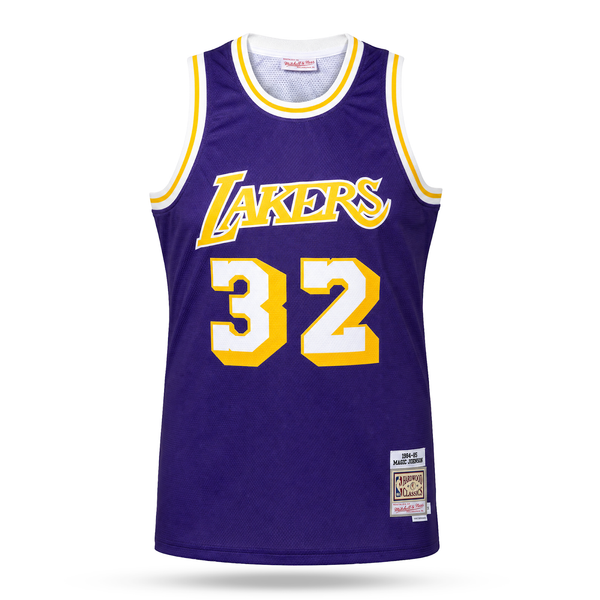 LA Lakers Męska Retro Koszulka Koszykarska, Johnson. Retro Hardwood Classics, Fioletowa
