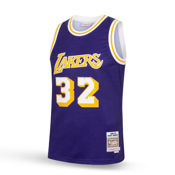 LA Lakers Męska Retro Koszulka Koszykarska, Johnson. Retro Hardwood Classics, Fioletowa