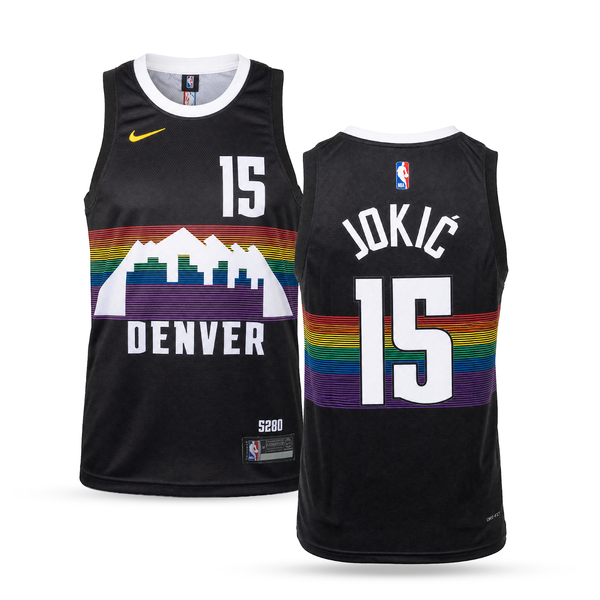 Denver Nuggets Męska Koszulka Koszykarska, Jokić. Czarna