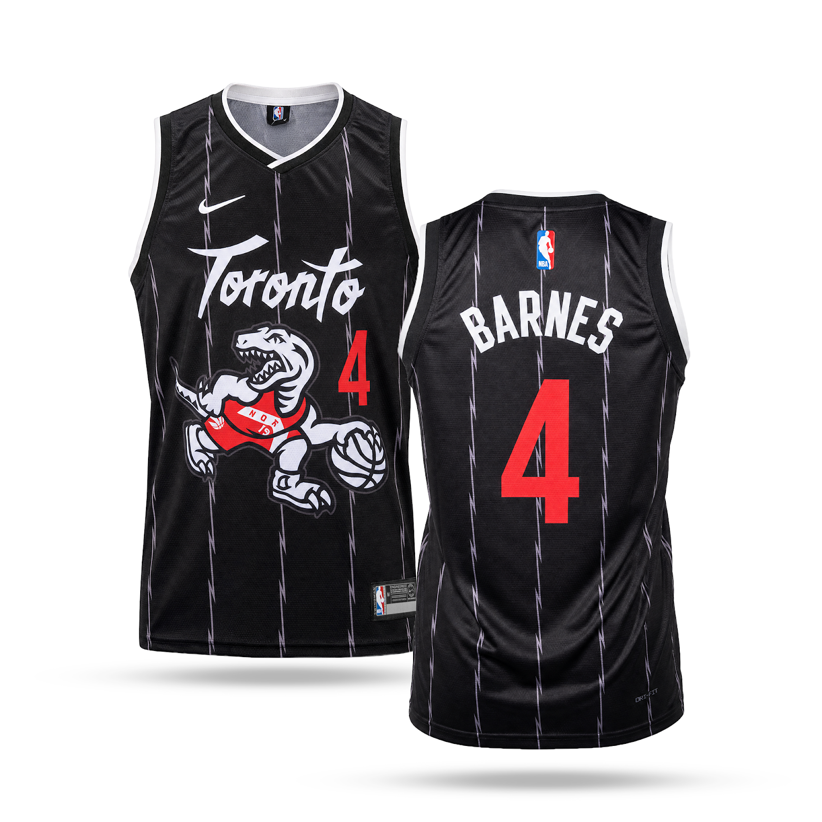 Toronto Raptors Męska Koszulka Koszykarska, Barnes. Czarna