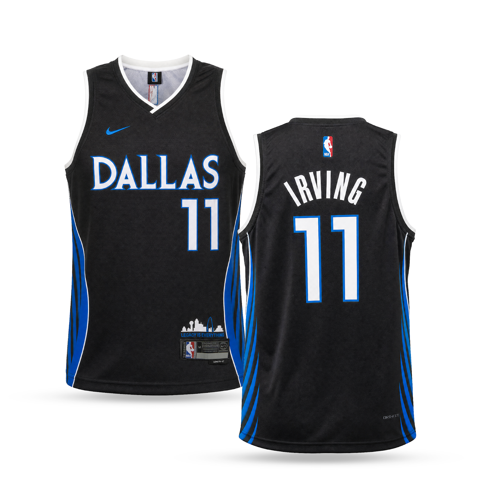 Dallas Mavericks Męska Koszulka Koszykarska, Irving. Czarna