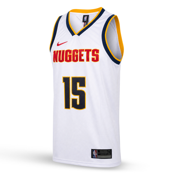 Denver Nuggets Męska Koszulka Koszykarska, Jokić. Biała