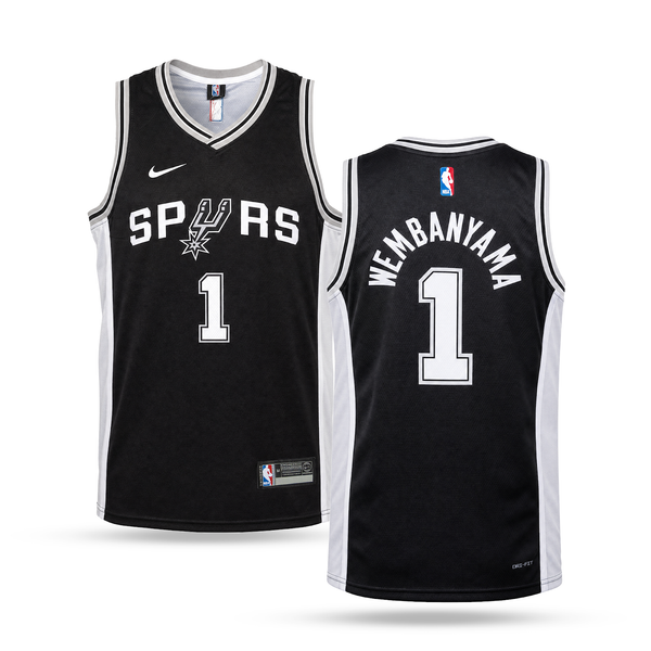 San Antonio Spurs Męska Koszulka Koszykarska, Wembanyama. Czarna