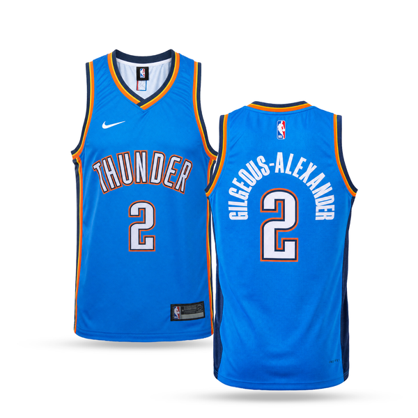 Oklahoma City Thunder Męska Koszulka Koszykarska, Alexander. Niebieska