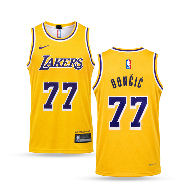LA Lakers Męska Koszulka Koszykarska, Doncić. 26/27, Żółta