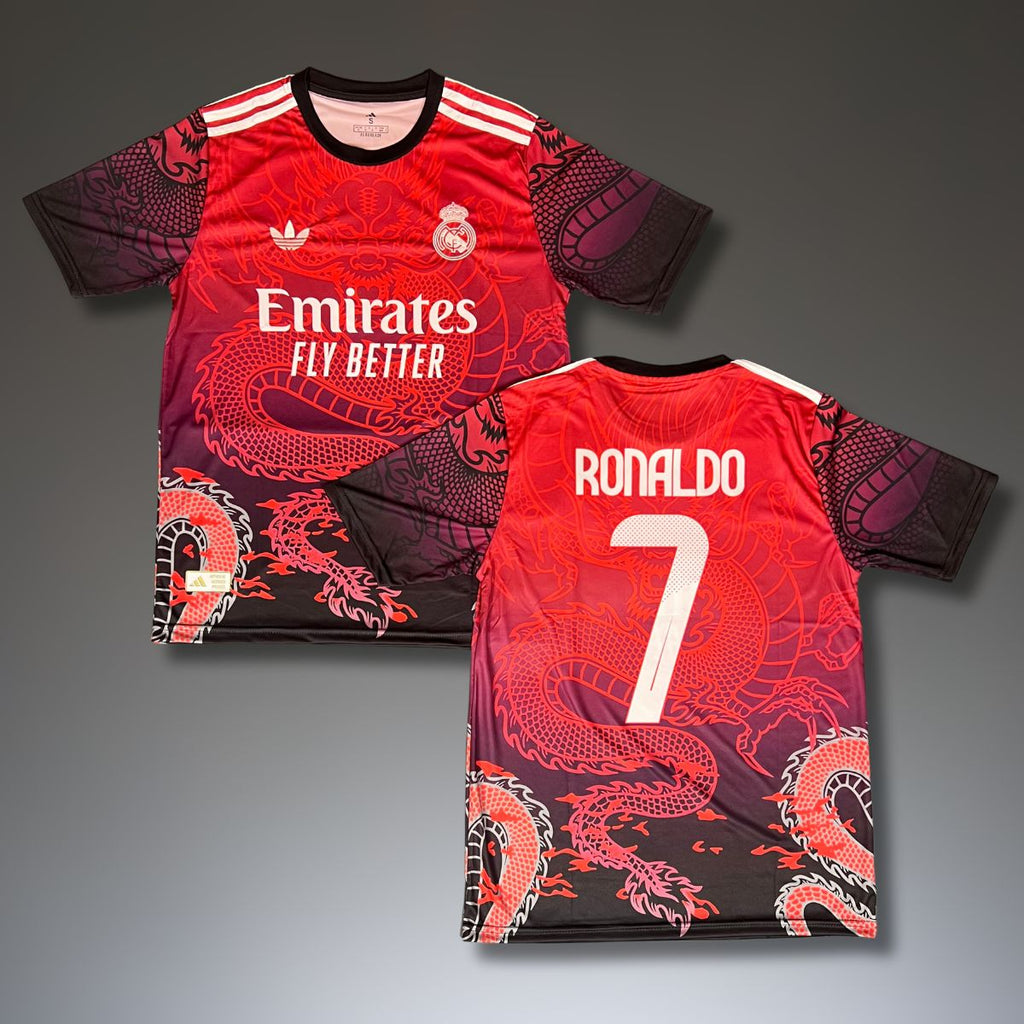 Koszulka męska Real Madrid, czerwony, Ronaldo. Dragon edition 2025